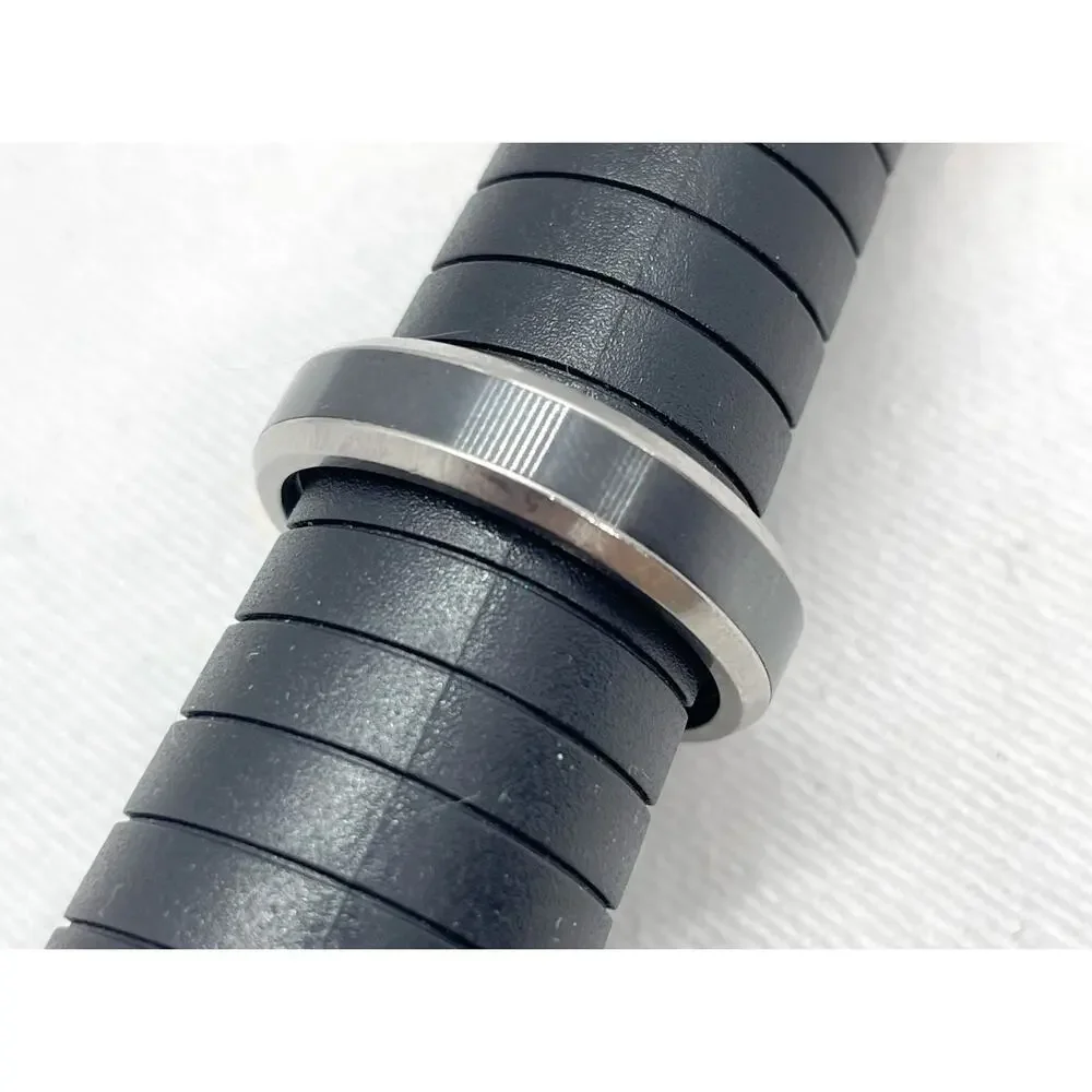 David Yurman 6mm Beveled Band Ring Black & Grey Titanium Size 10.5